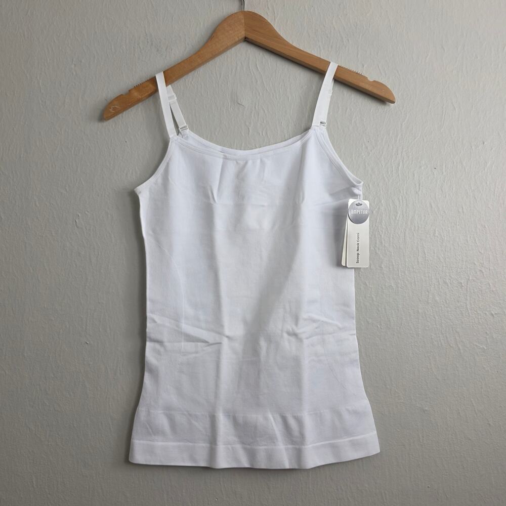NWT Empetua White Scoop Neck Shaping Cami Top XL - Picture 6 of 11